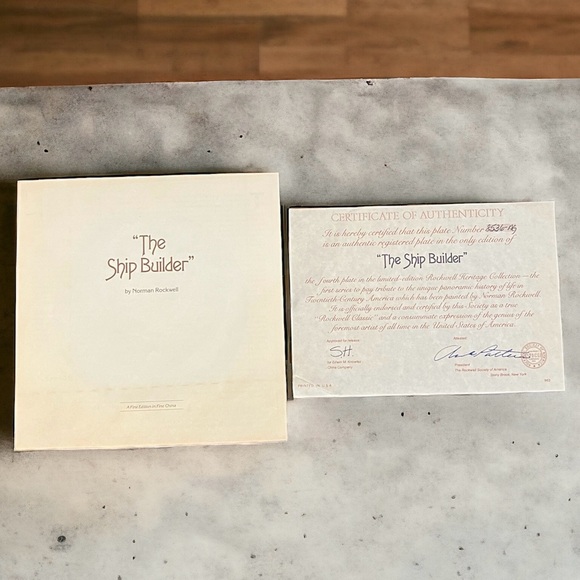 2/$50 Vintage Collector Plate Norman Rockwell The Ship Builder 1980 Authentic - Picture 3 of 8